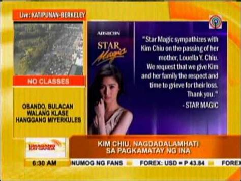 Kim Chiu thanks fans following mom's death .